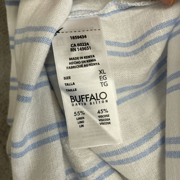 NEW Buffalo David Women's XL Bitton Linen Blend Short Sleeve Utility Top - Picture 8 of 9